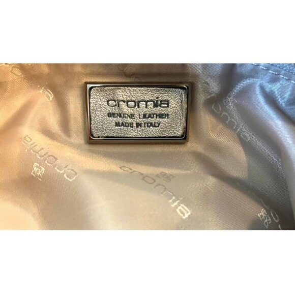 New Cromia Designer Leather Silver Peach Shoulder Handbag Purse- Made in Italy - Picture 12 of 16